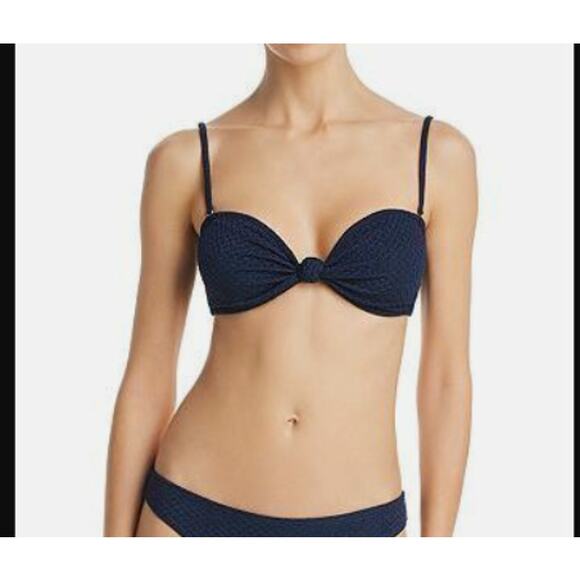 MINK PINK Bikini Swim Top Bandeau Bikini Top Navy Blue Medium $49 - Picture 4 of 4